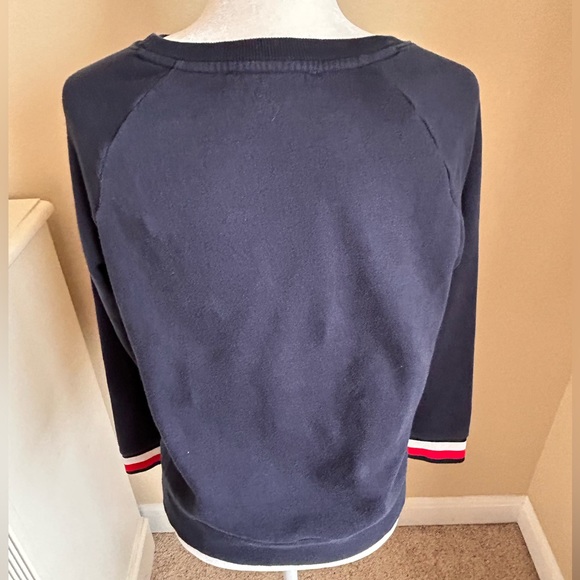 The Tommy Crew Neck Crop Pullover Vintage Orig Signature Cuff Tommy Hilfiger - Picture 6 of 14